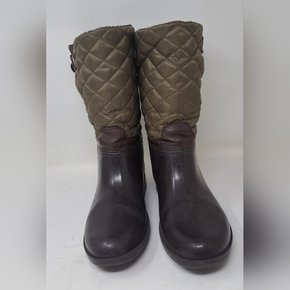 Storm By Cougar Women's Sassy Rain Boots Boot Olive Quilted Buckle Size 9 US - Picture 11 of 14